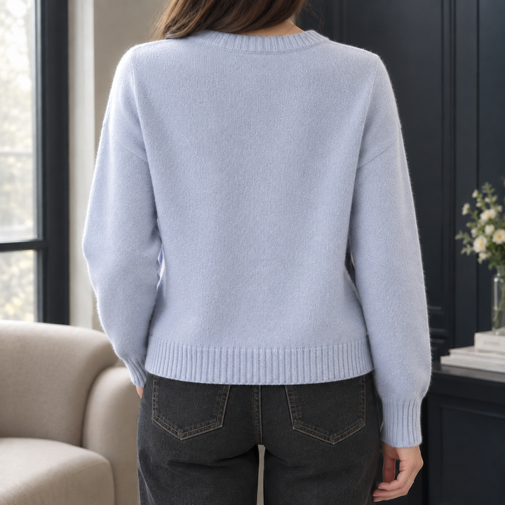 Women's Knit Cardigan – Argyle Round Neck And Cream Buttons