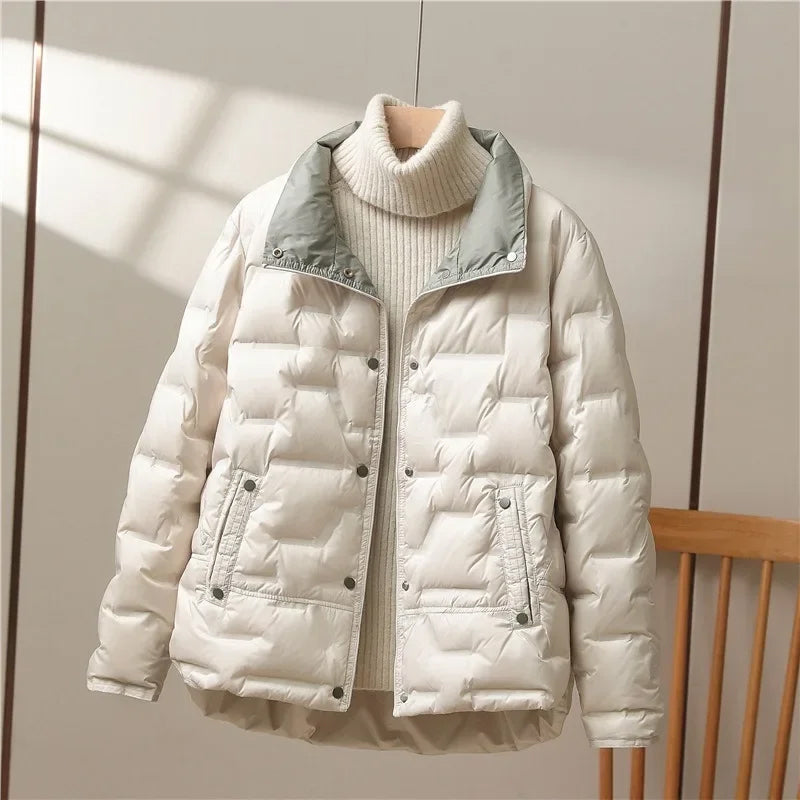 Women's Oslo Puffer in Beige | Invictora.com
