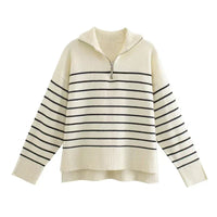 Women's Lucia Striped Half-Zip Knit Sweater