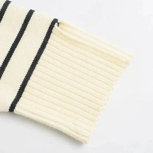 Women's Lucia Striped Half-Zip Knit Sweater | Invictora.com