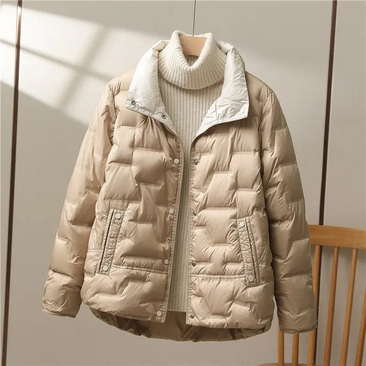 Women's Oslo Puffer in Beige | Invictora.com