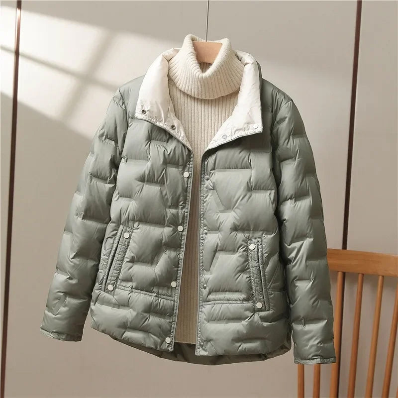 Women's Oslo Puffer in Beige | Invictora.com