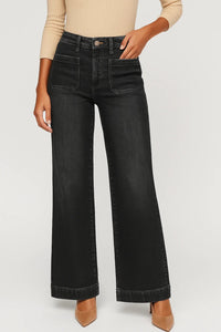 Women's Jeans – High-Waisted Wide-Leg Patch Pockets
