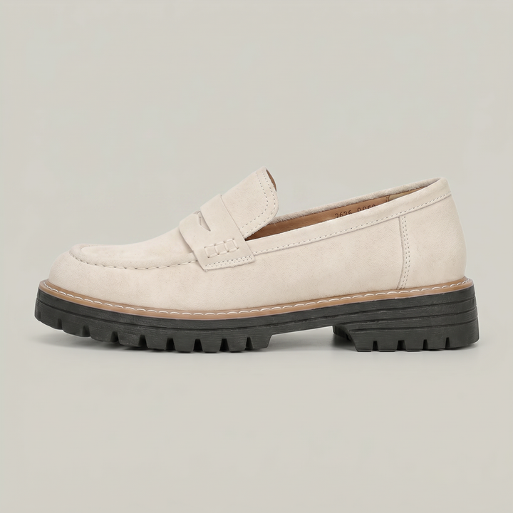 Women's Suede Platform Slip-On Penny Loafers product image | Invictora.com