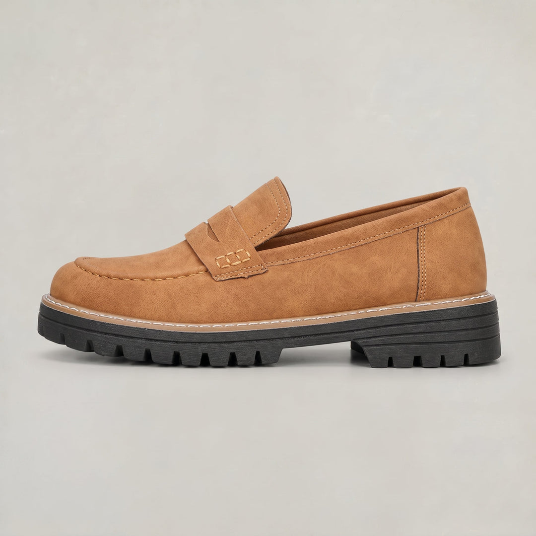 Women's Suede Platform Slip-On Penny Loafers product image | Invictora.com