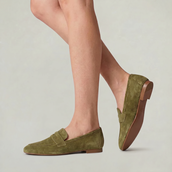 Women's Suede Slip-On Penny Loafers product image | Invictora.com