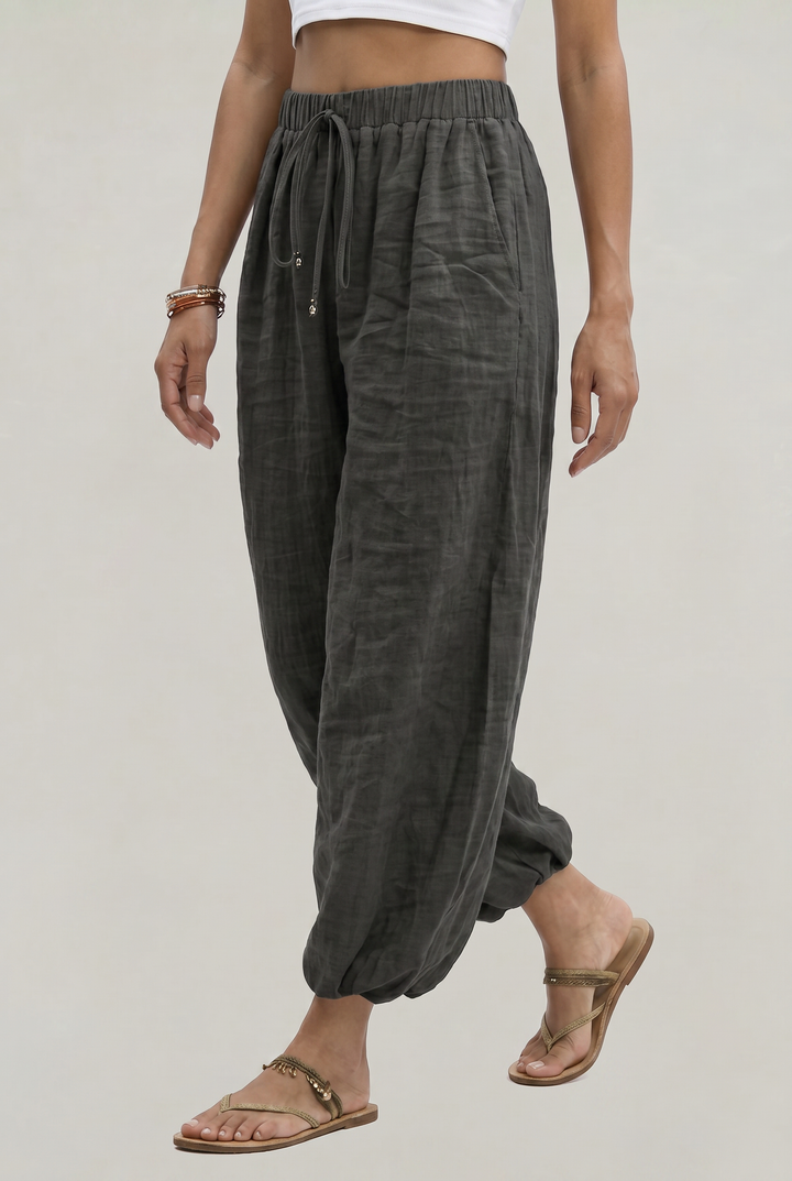 Women's Wide Leg Linen Trousers product image | Invictora.com