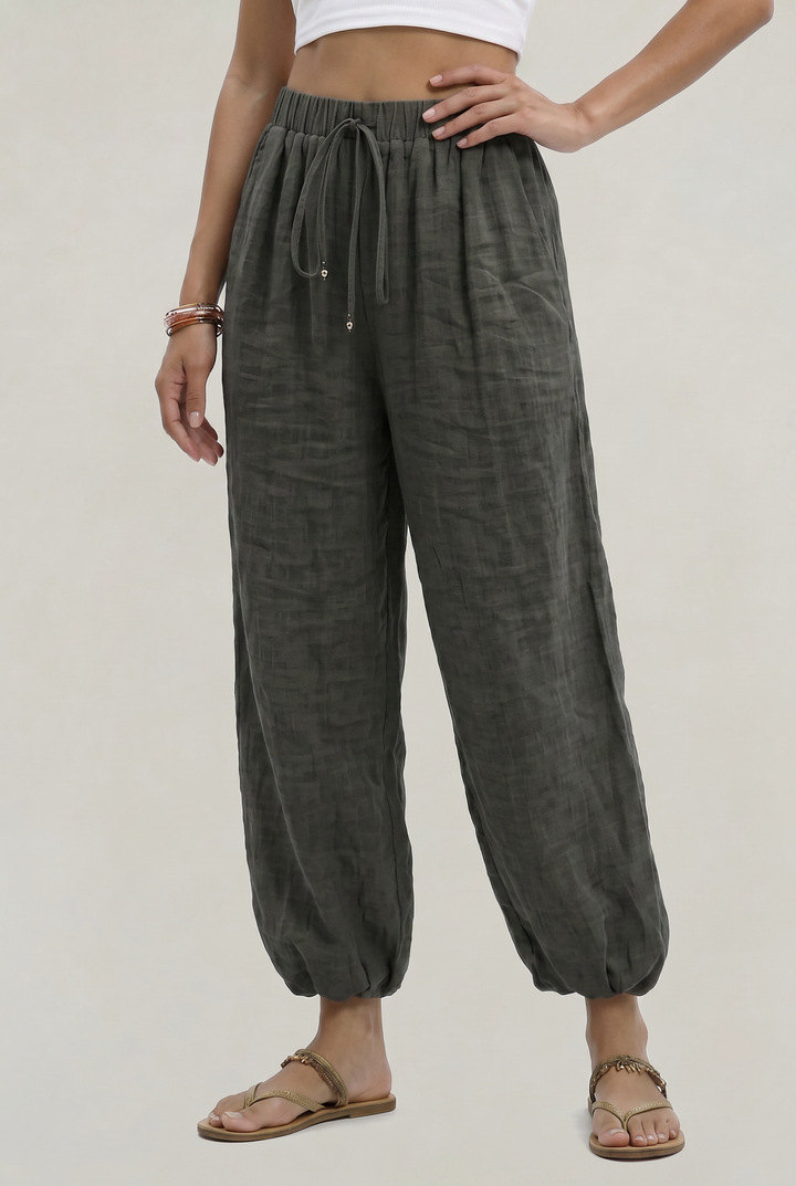 Women's Wide Leg Linen Trousers product image | Invictora.com