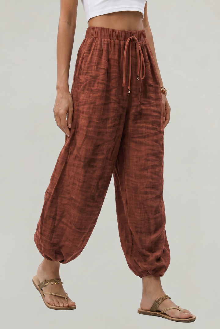 Women's Wide Leg Linen Trousers product image | Invictora.com