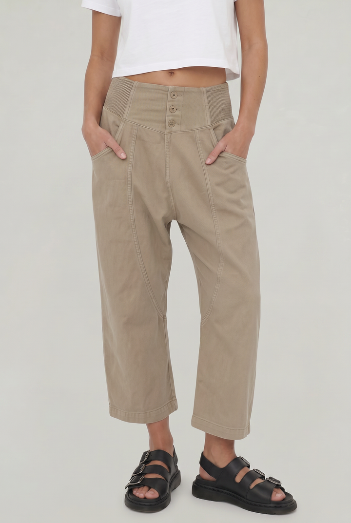 Women's Cotton Linen Wide Leg Trousers product image | Invictora.com
