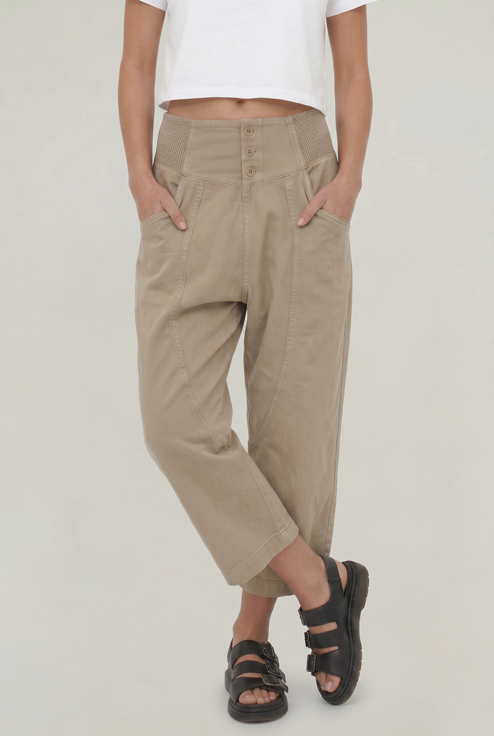 Women's Cotton Linen Wide Leg Trousers product image | Invictora.com
