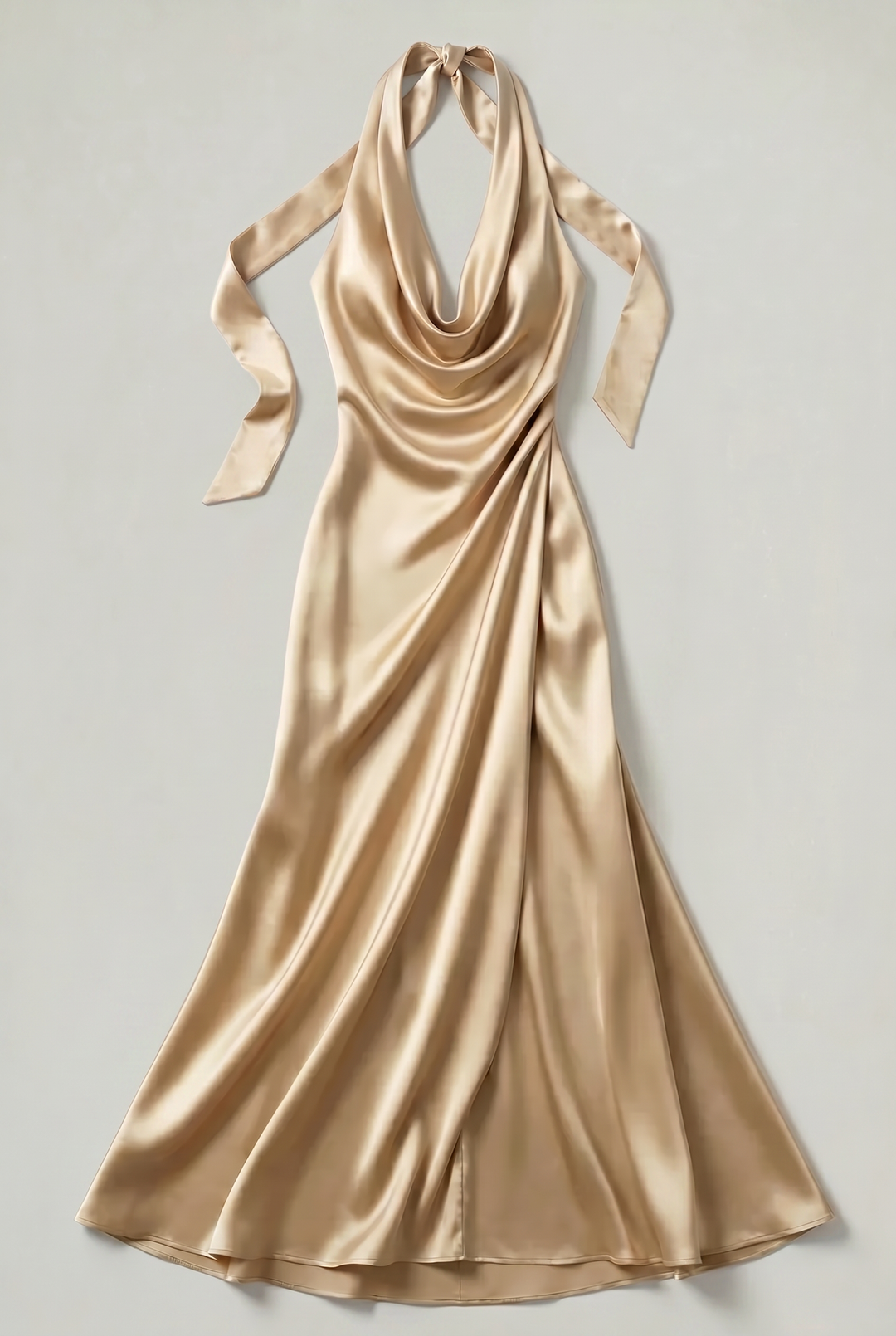 Women's Halter Neck Satin Maxi Dress product image | Invictora.com