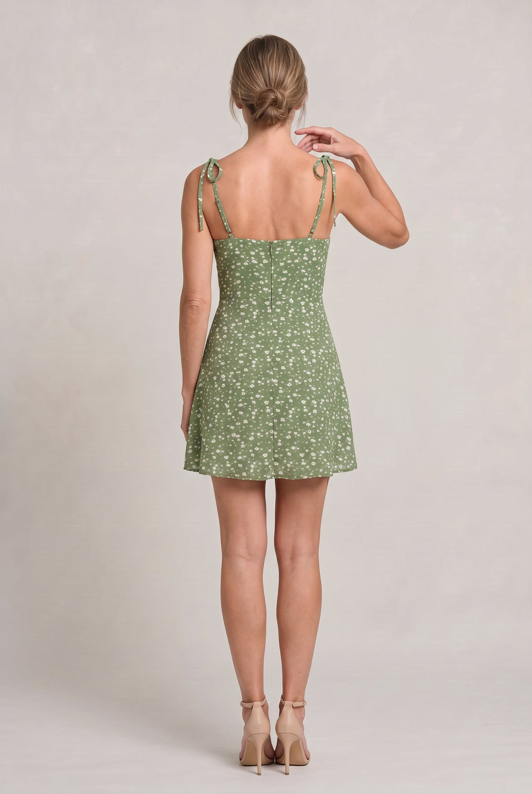 Women's Floral Print Tie Strap Mini Dress product image | Invictora.com