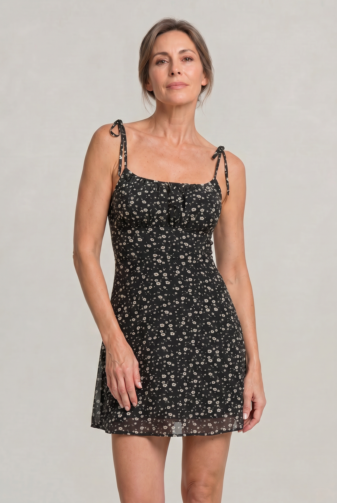 Women's Floral Print Tie Strap Mini Dress product image | Invictora.com