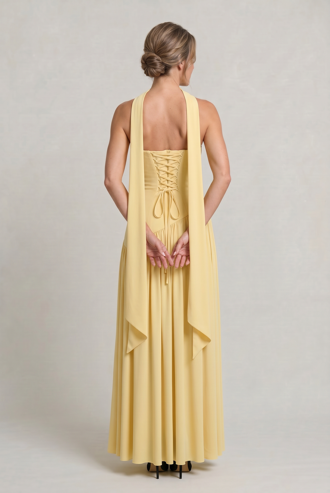 Women's Elegant Strapless Maxi Dress in Green | Invictora.com