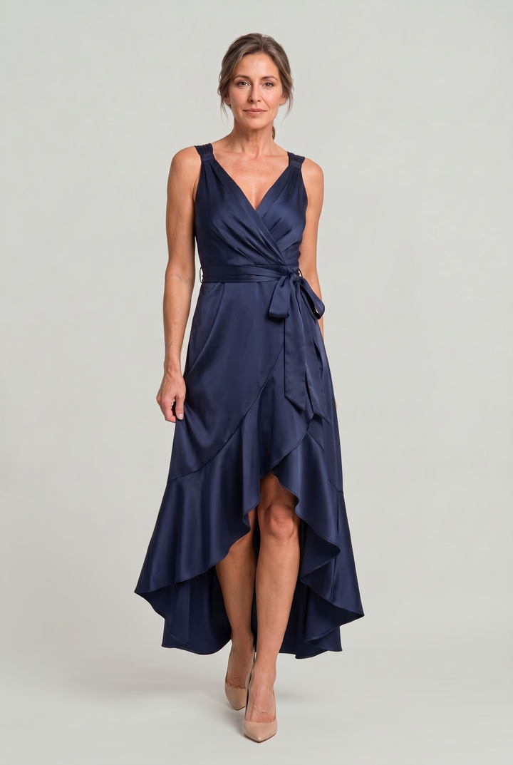 Women's Elegant Sleeveless Wrap Midi Dress product image | Invictora.com