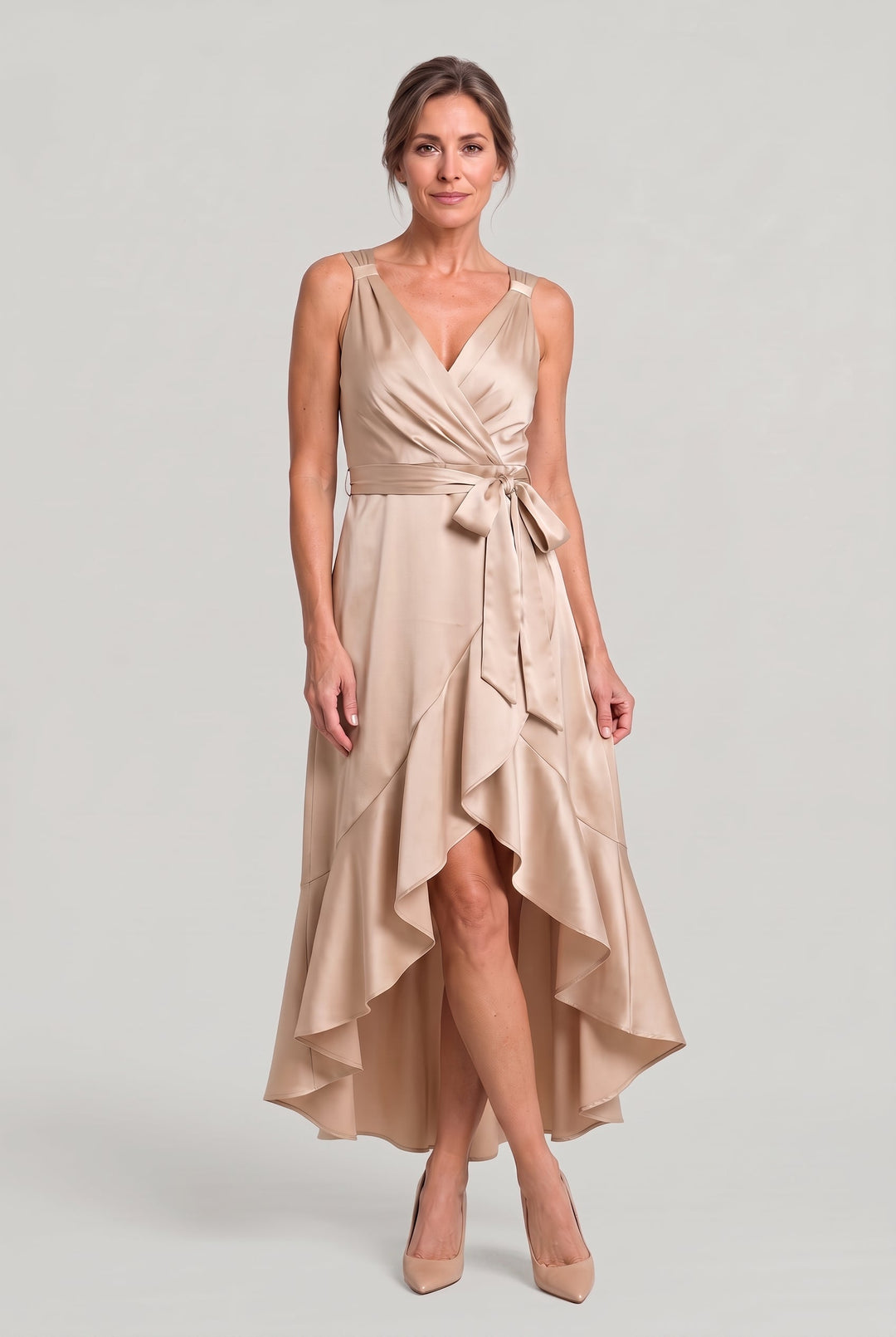 Women's Elegant Sleeveless Wrap Midi Dress product image | Invictora.com