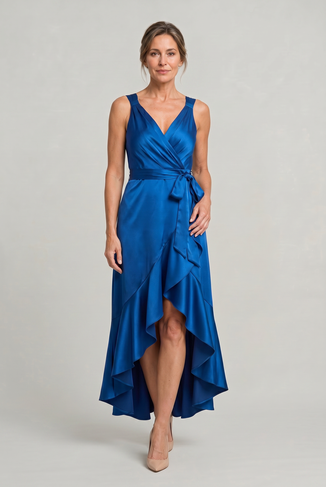 Women's Elegant Sleeveless Wrap Midi Dress product image | Invictora.com