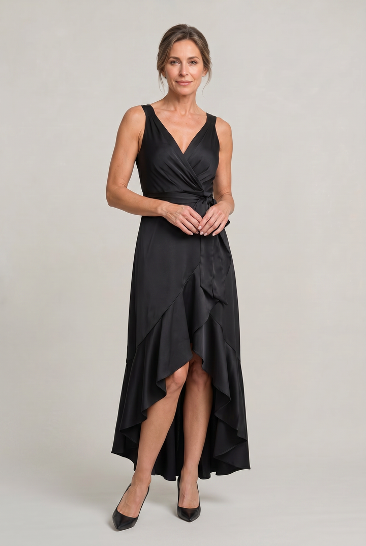 Women's Elegant Sleeveless Wrap Midi Dress product image | Invictora.com