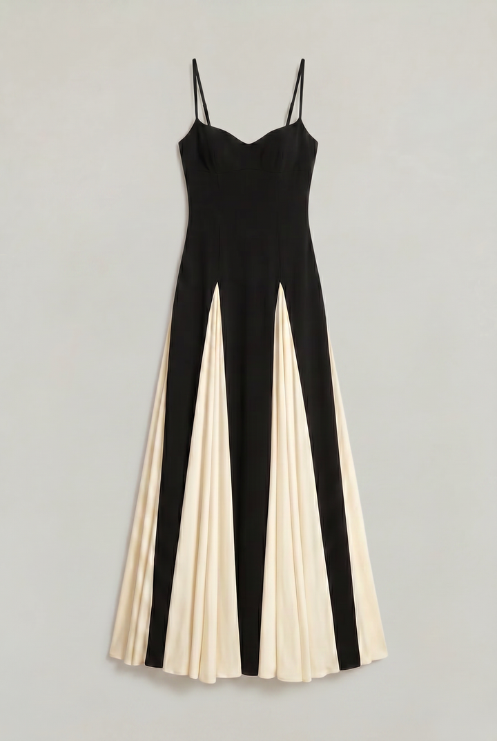 Women's Spaghetti Strap Contrast Colour Maxi Dress | Invictora.com