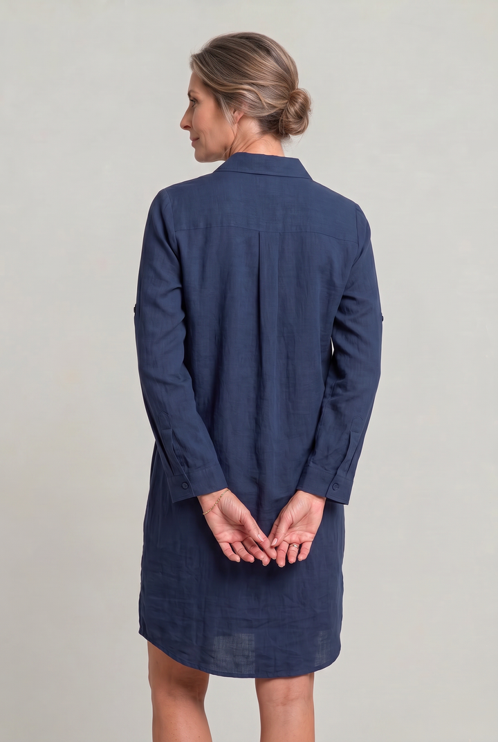 Women's Oversized Button Down Linen Shirt Dress product image | Invictora.com