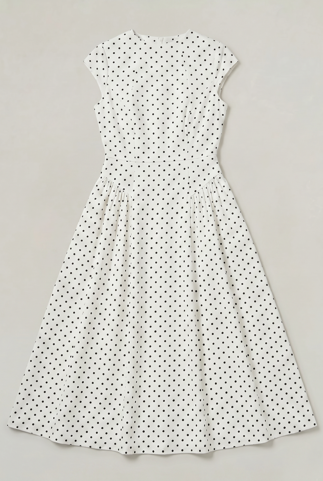 Women's Polka Dot Maxi Dress with Round Neck and A Line Silhouette | Invictora.com
