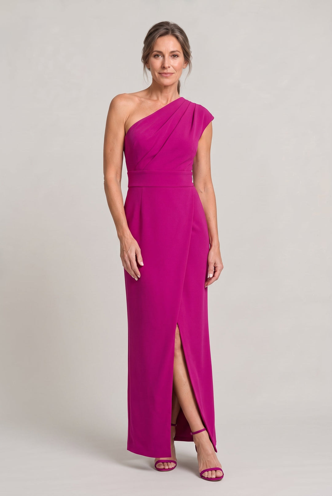 Women's One-Shoulder Maxi Evening Dress - Asymmetric Neckline product image | Invictora.com