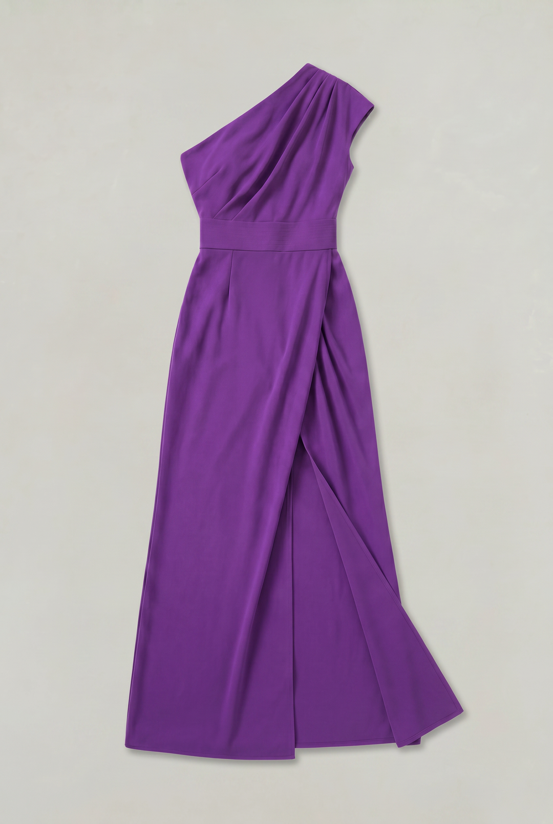 Women's One-Shoulder Maxi Evening Dress - Asymmetric Neckline in Purple | Invictora.com