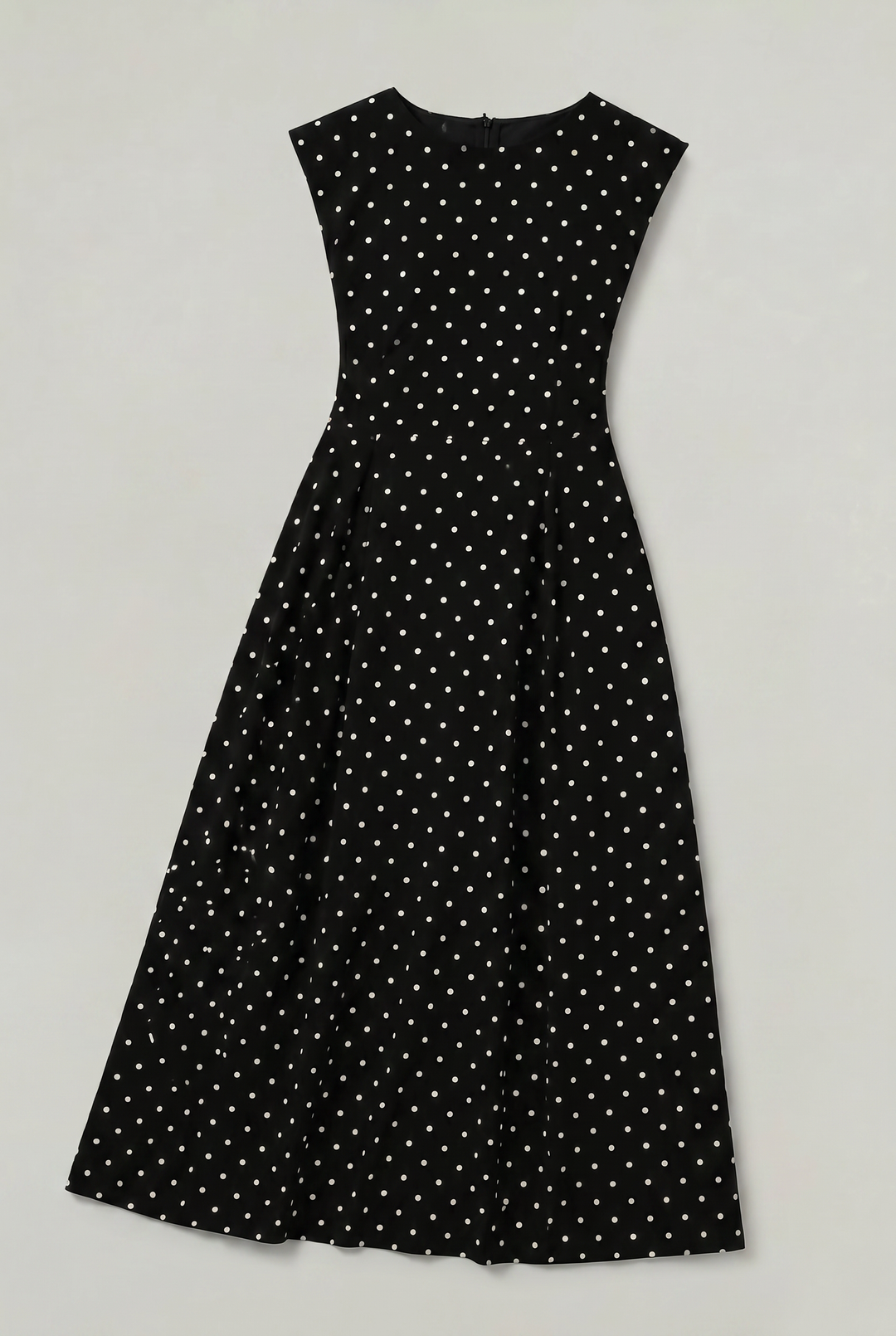 Women's Polka Dot Maxi Dress – Cap Sleeve Waist Detail Summer Dress | Invictora.com