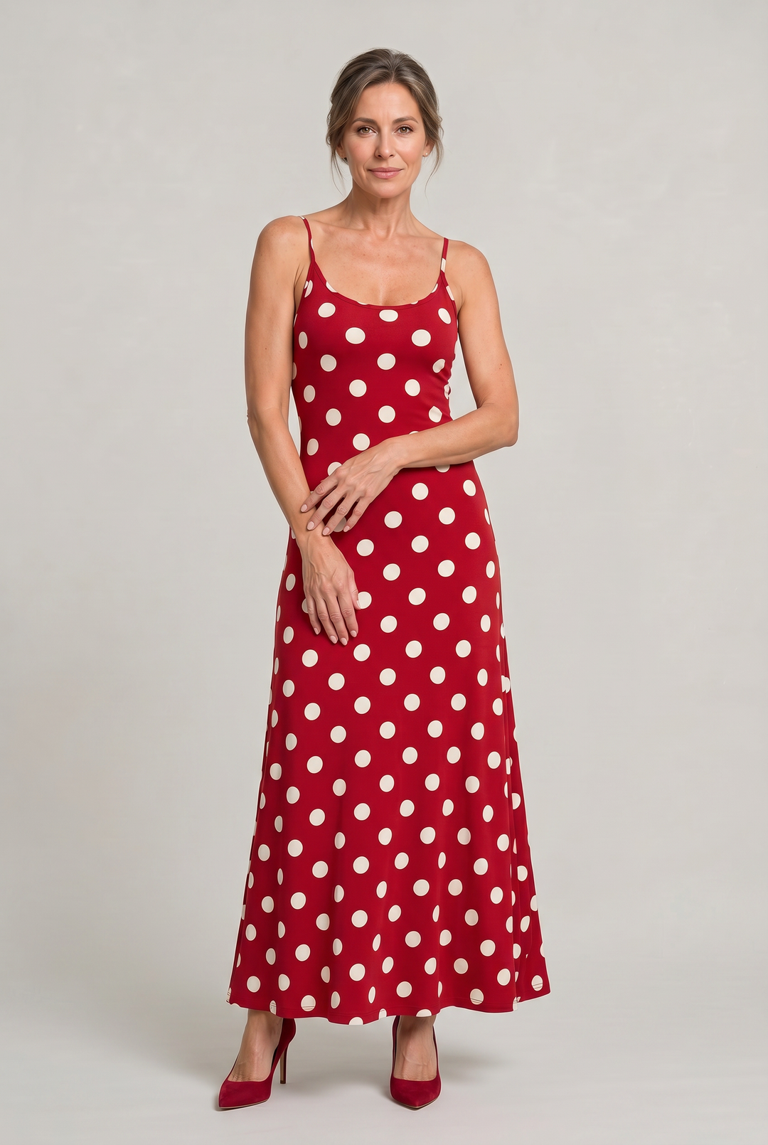 Women's Polka Dot Cami Maxi Dress product image | Invictora.com
