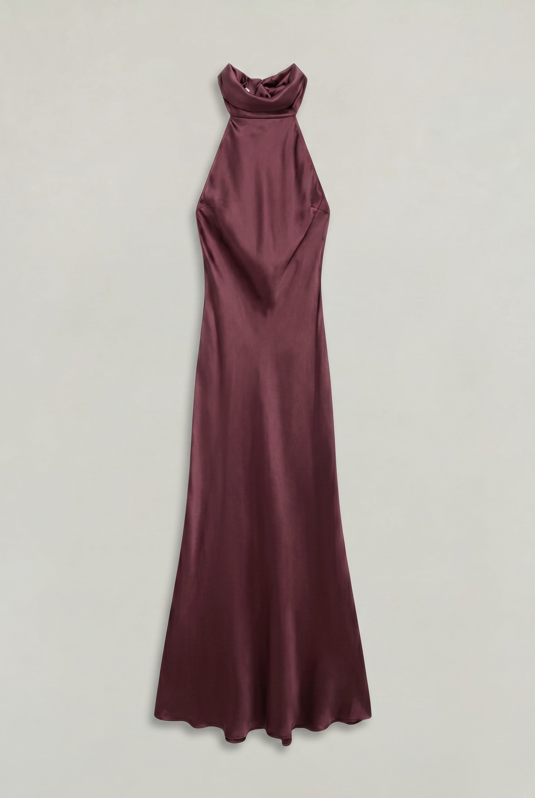 Women's Satin Halter Maxi Dress - Open Back Cowl Neck Formal Evening Gown product image | Invictora.com