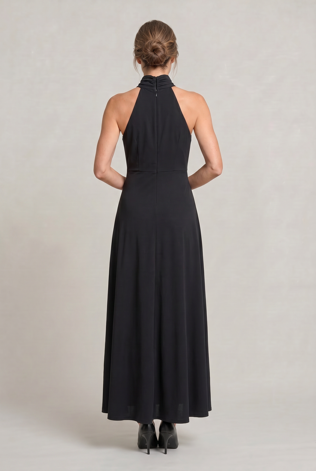 Women's Satin High Neck Bridesmaid Maxi Dress | Invictora.com