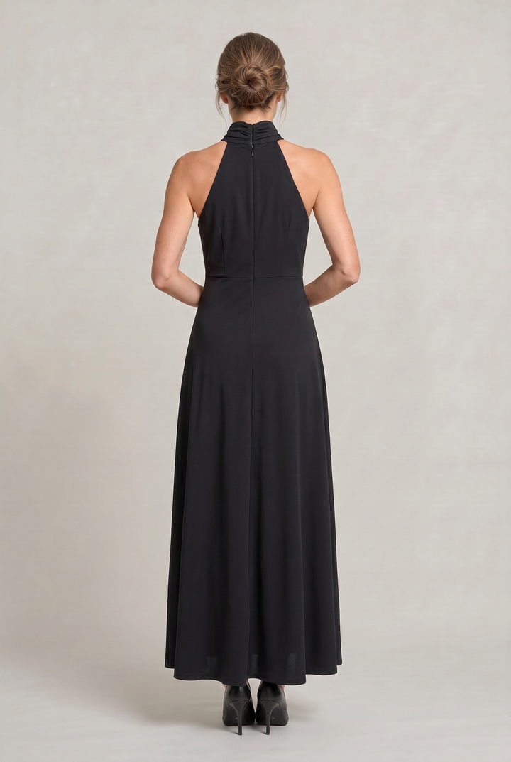 Women's Satin High Neck Bridesmaid Maxi Dress | Invictora.com