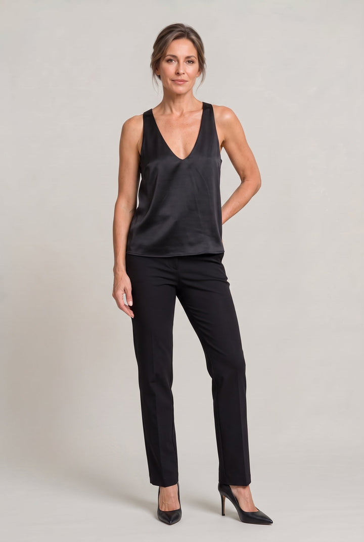 Women's Deep V-Neck Satin Tank Top | Invictora.com