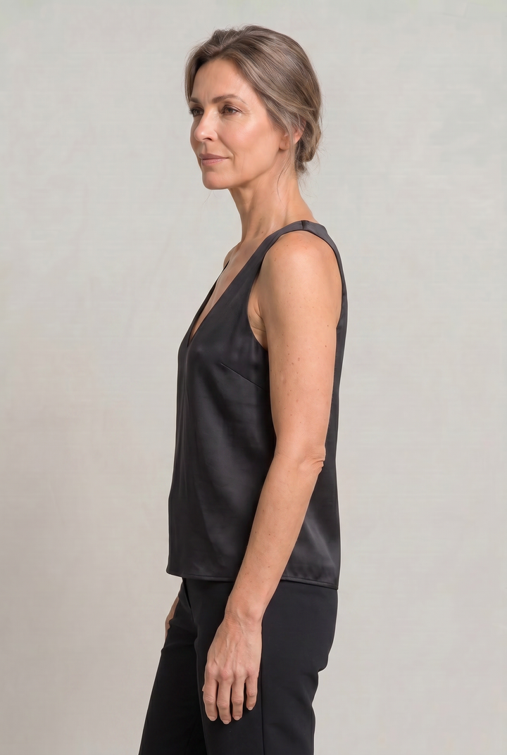 Women's Deep V-Neck Satin Tank Top | Invictora.com