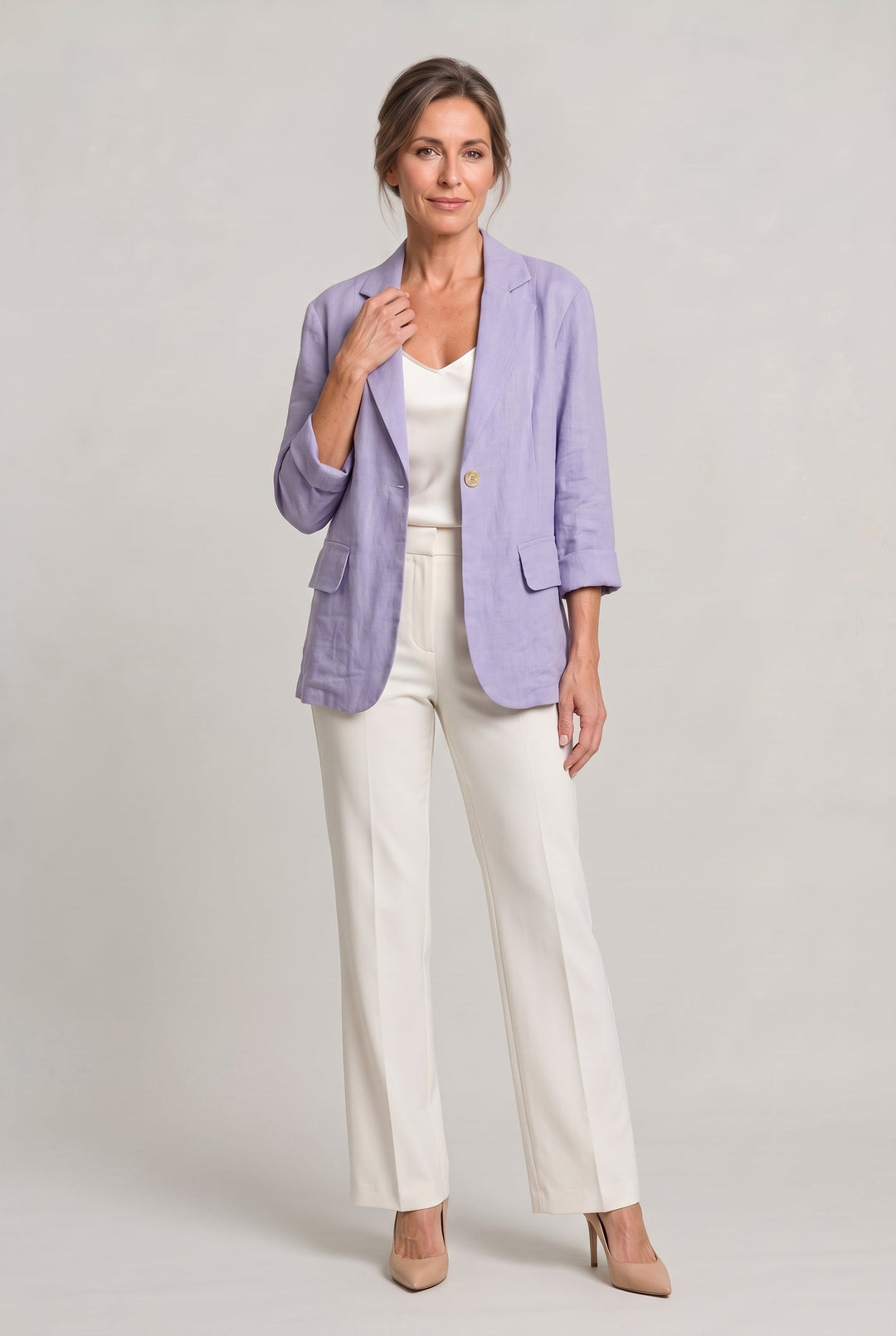 Women's Elegant Summer Blazer in Purple | Invictora.com