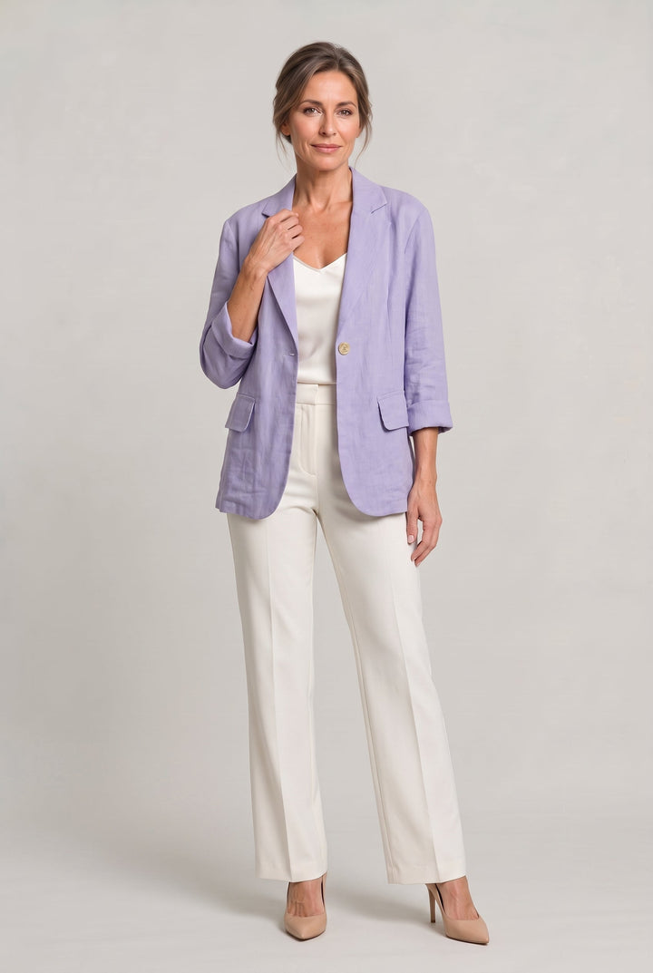 Women's Elegant Summer Blazer in Purple | Invictora.com
