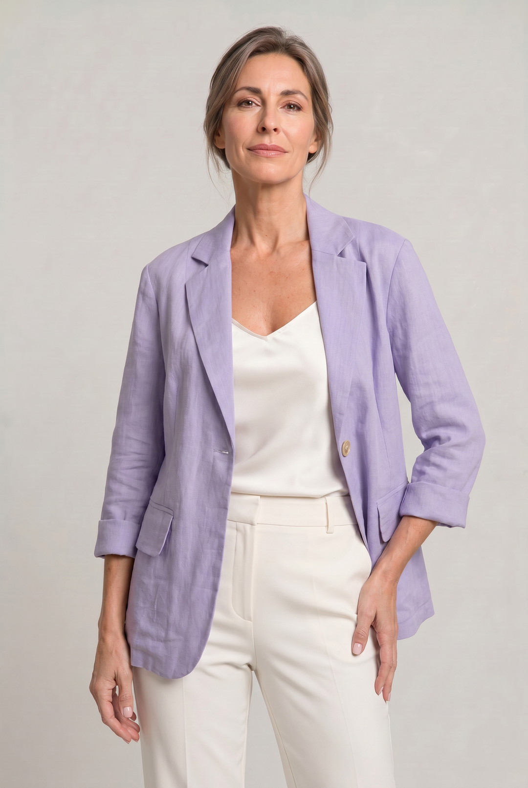 Women's Elegant Summer Blazer in Purple | Invictora.com