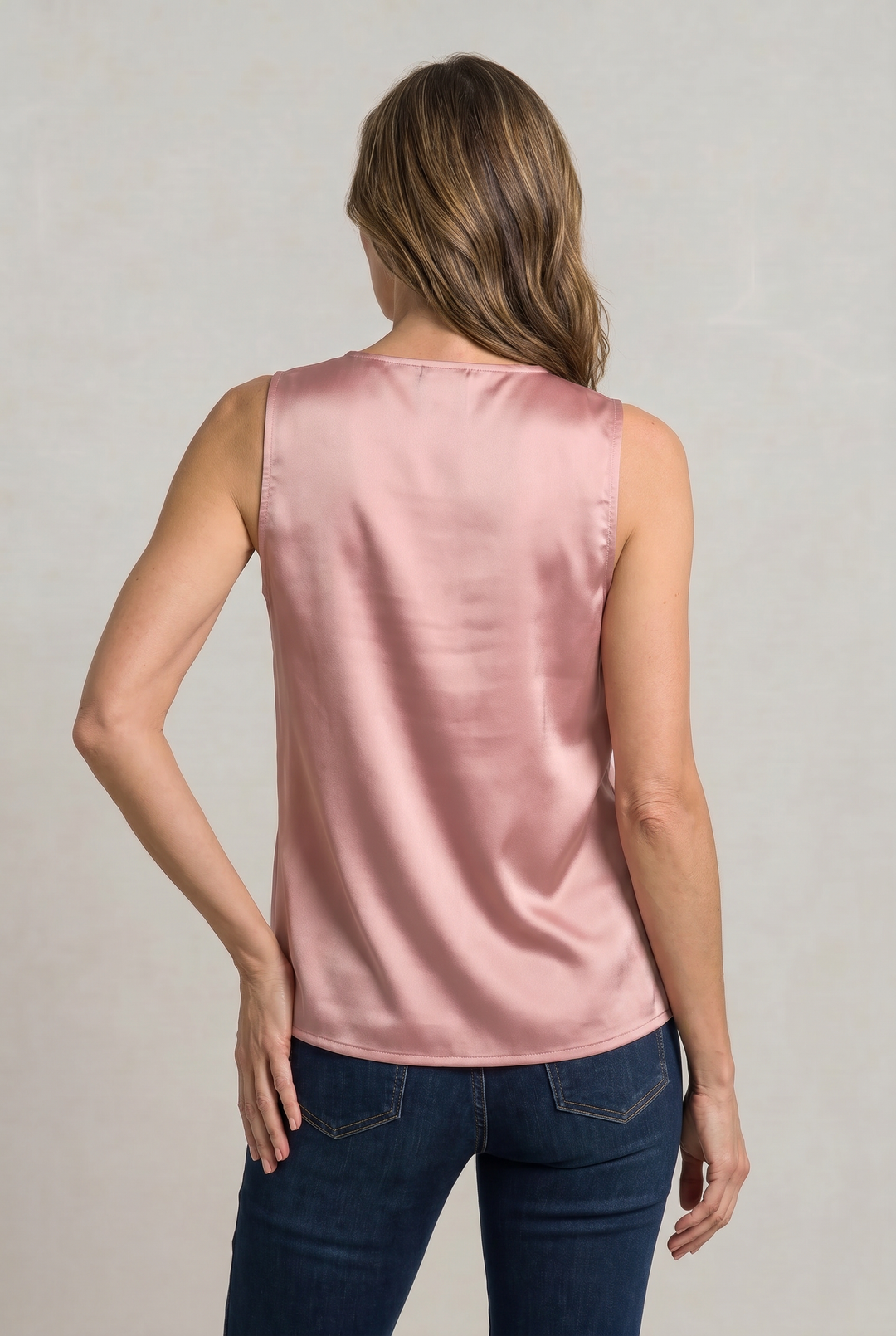 Women's Cowl Neck Sleeveless Cami Top - Draped Front in Pink | Invictora.com