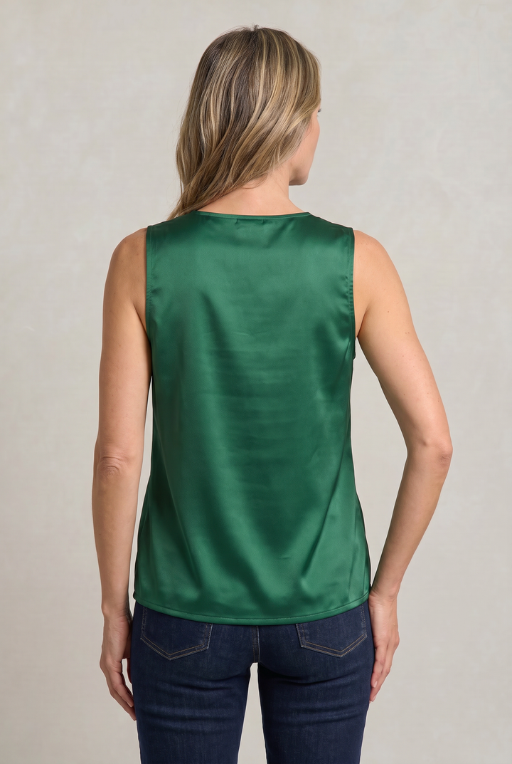 Women's Cowl Neck Sleeveless Cami Top - Draped Front in Black | Invictora.com