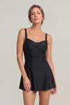 Women's One-Piece Swimsuit with Sweetheart Neckline and Skirt product image | Invictora.com