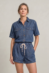 Women's Denim Short Sleeve Shirt and Shorts Two Piece Set product image | Invictora.com