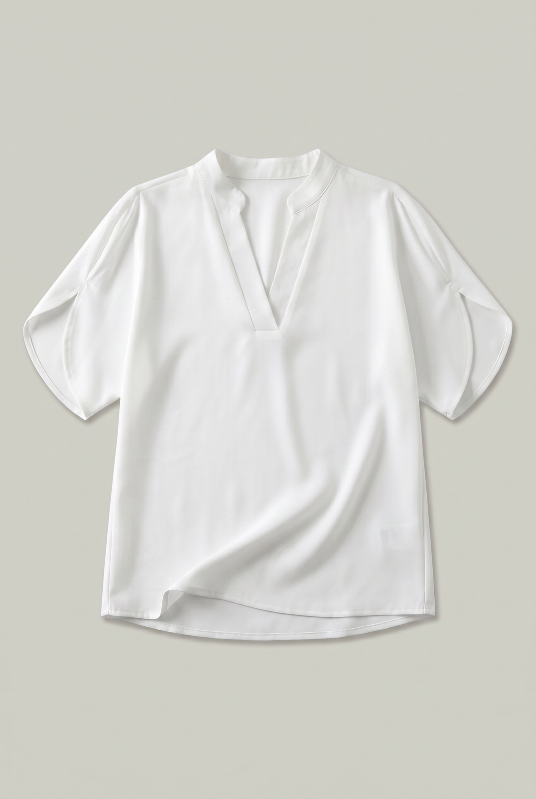 Women's V-neck Summer Top in White | Invictora.com