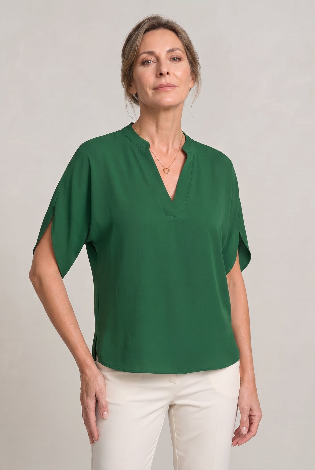 Women's V-neck Summer Top in Black | Invictora.com