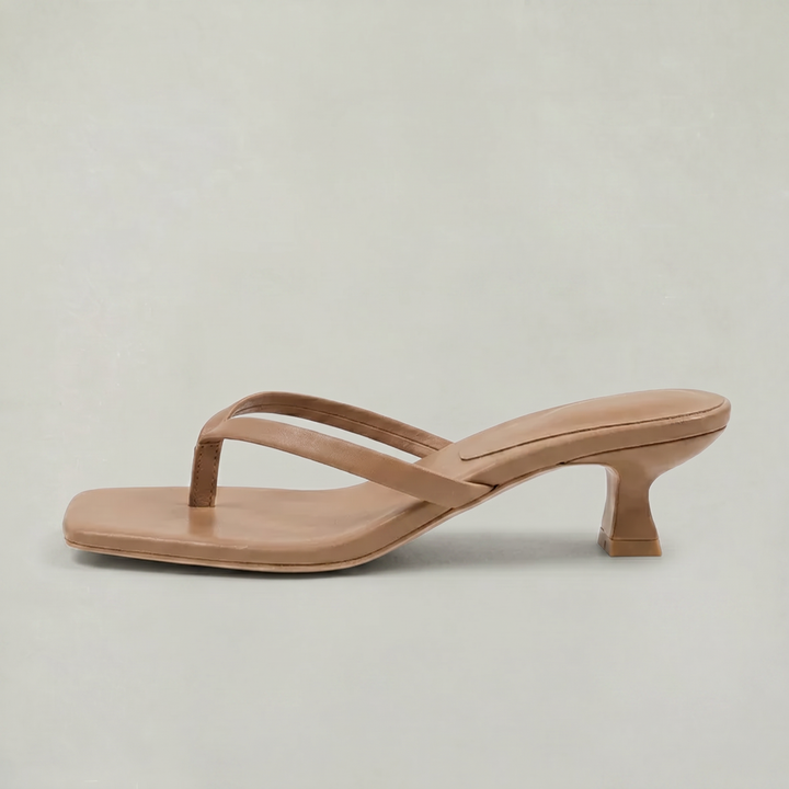 Women's Soleil Kitten Heel Sandals in Black | Invictora.com