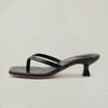 Women's Soleil Kitten Heel Sandals in Black | Invictora.com