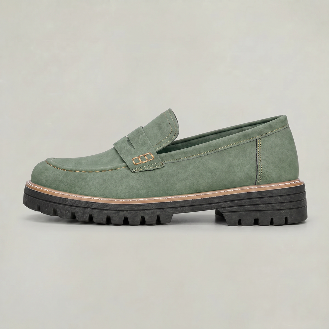 Women's Suede Platform Slip-On Penny Loafers product image | Invictora.com