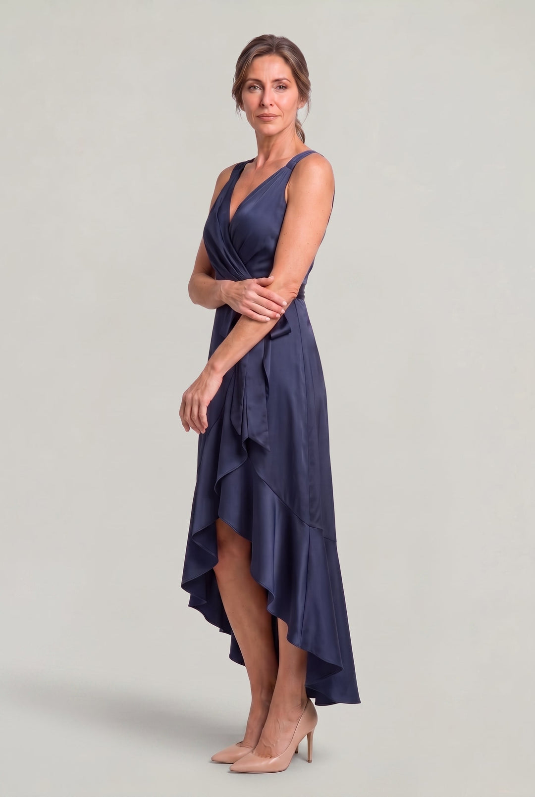 Women's Elegant Sleeveless Wrap Midi Dress product image | Invictora.com