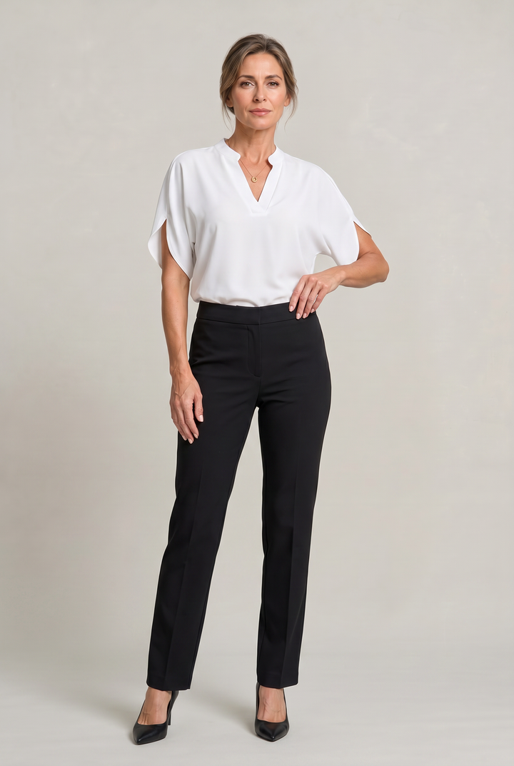 Women's V-neck Summer Top in White | Invictora.com