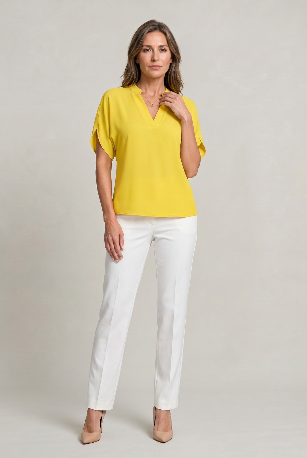 Women's V-neck Summer Top in Black | Invictora.com
